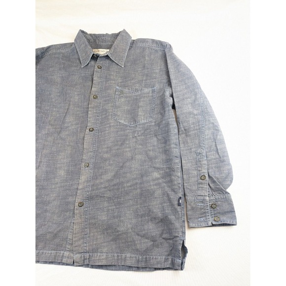 Men's Playboy Denim‎ Button-Down Shirt Medium Blue Western Bunny Logo Casual - Picture 2 of 14